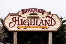 Highland, Indiana welcome sign