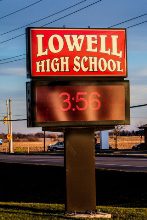 Lowell, Indiana High School sign